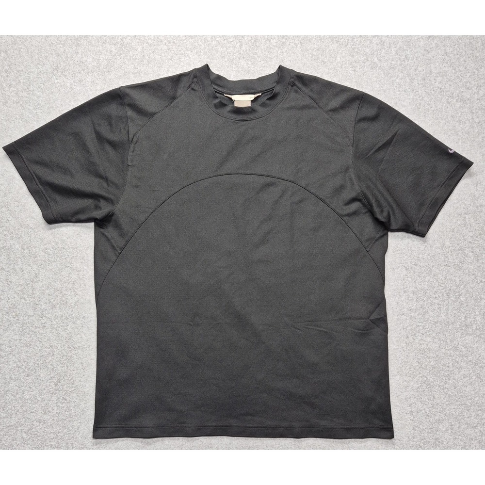 Nike T-Shirt Mens XL Black Short Sleeve Polyester Curved Stitch Athletic